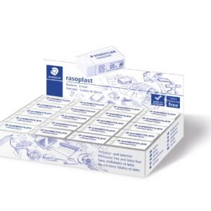 Staedtler Rasoplast High Polymer White Eraser, Box of 40, 526 B40