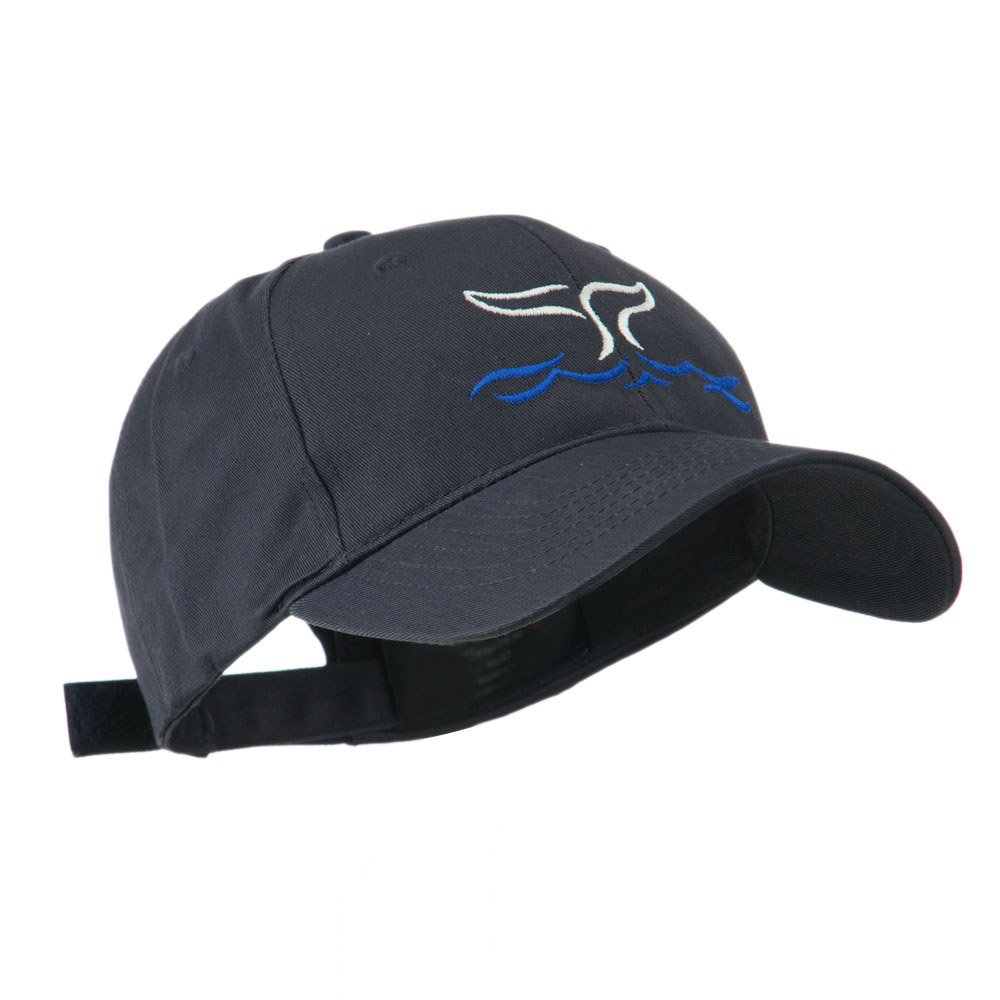 e4Hats.com Whale Tail Outline Embroidered Cap - Navy OSFM