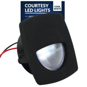 Five Oceans LED Companion Way Light, Marine Courtesy Lights, Square Light for Boat Interior, Deck, Cockpit, Cool White LED, for Pontoon, Fishing Boat, Bass Boat, Yacht, Sailboat, RVs, Caravan - FO2313