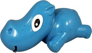 cycle dog 3-play hippo dog toy, ecolast post consumer recycled material, blue