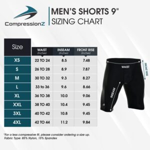 CompressionZ Compression Shorts Men - Compression Underwear for Sports - Long Workout, Athletic, Biking, Running Mens Spandex