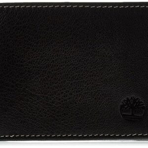 Timberland mens Blix Slimfold Leather Wallet, Black, One Size