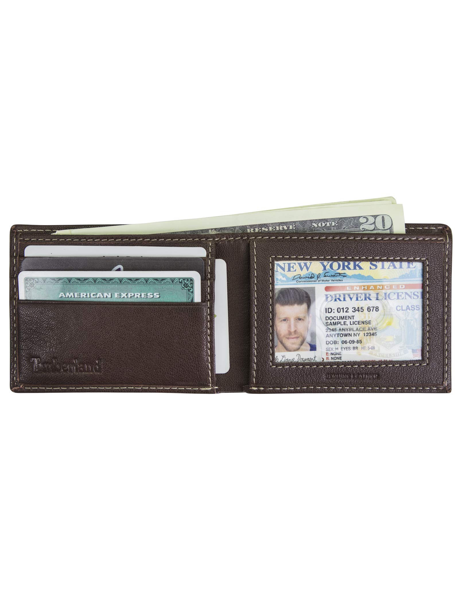 Timberland mens Blix Slimfold Leather Wallet, Brown, One Size