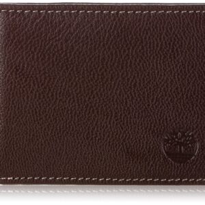 Timberland mens Blix Slimfold Leather Wallet, Brown, One Size