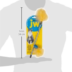 JW Petmate Cataction Feather Wand Toy, Multicolor