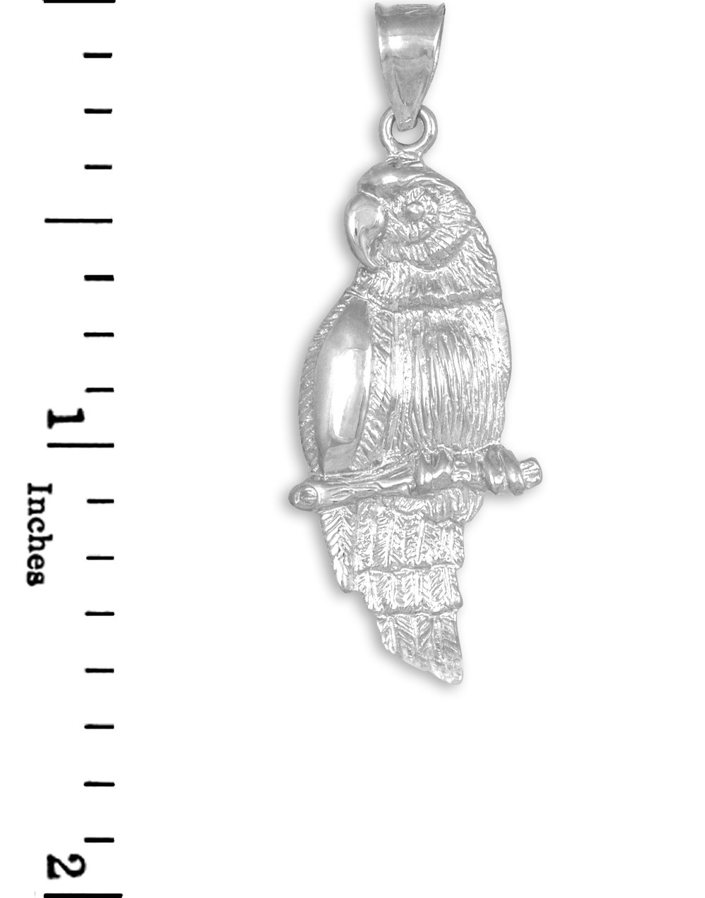 925 Sterling Silver Amazon Parrot Charm Pendant