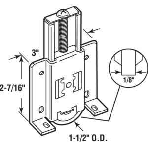 Prime-Line N 7404 Mirror Closet Door Roller, 1-1/2 In. Convex (Single Pack)