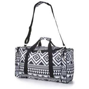 5 cities carry on lightweight small hand luggage cabin on flight & holdalls (aztec black/white)