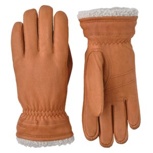 Hestra Women's Deerskin Primaloft Glove, Leather Insulated Warming Everyday Winter Glove - Cork - 8