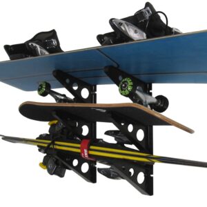 StoreYourBoard ABS Plastic Ski and Snowboard Storage Rack, Black, 20 in