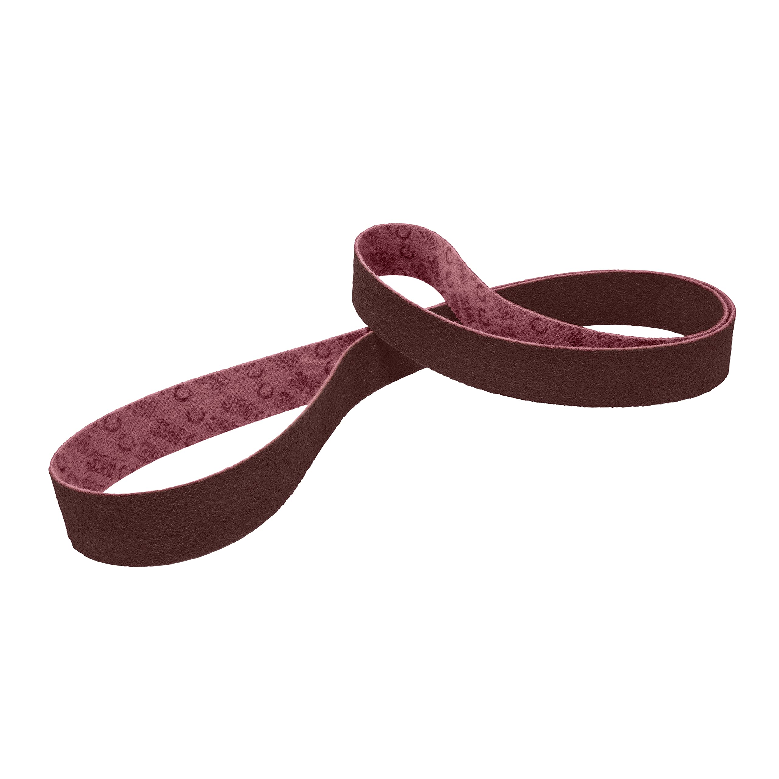 3M Scotch-Brite Surface Conditioning Belt, Aluminum Oxide, 13" Length x 3/8" Width, Medium Grit, Maroon (Pack of 20)