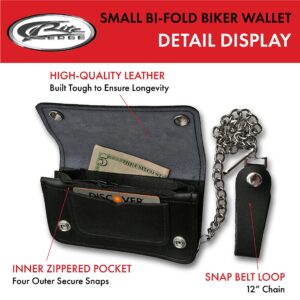 SZCO Supplies Biker Wallet, Small , Black