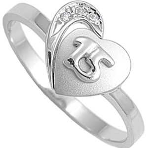 Sterling Silver Quinceañera 15th Birthday Ring Love Band 11mm Size 6