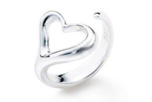 c&d jewelry adjustable rings for women - heart ring - (one size fits all rings) open back adjustable open heart shaped ring band - (silver plated) fashion rings for women (adjustable open heart ring)