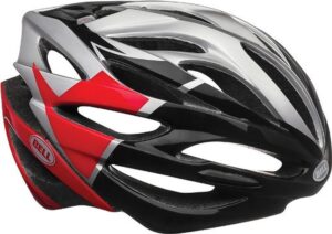 bell array bike helmet - silver/red/black velocity small