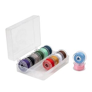 SINGER 21495 Class 15 Threaded Bobbins, Transparent, Assorted Colors, 12-Count