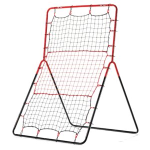 franklin sports baseball rebounder net - 3-way baseball + softball pitchback net + fielding trainer - bounce back net for fielding + throwing practice