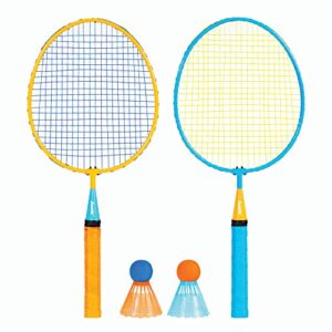 Franklin Sports Badminton Racket Set - Smashminton, Oversize - 2 Player Backyard Youth Set with Birdies For Kids