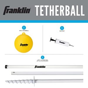 Franklin Sports Tetherball Set - Full Tetherball Game Set with 8' Pole, Rope + Ball Included - Portable Steel Backyard + Beach Kit with Carry Bag - Recreational, White