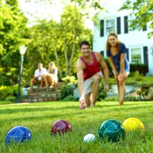 Franklin Sports Bocce Sets - Regulation Bocce Balls and Pallino - Beach and Lawn Bocce Set for Adults - Advanced, 90mm