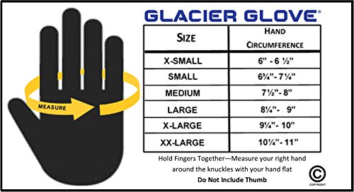 Glacier Glove Unisex Guide Water-Resistant Lightweight Breathable Flexible Adjustable Durable Genuine Leather Palm Hunting Shooting Fishing Safety Glove, Black, Large