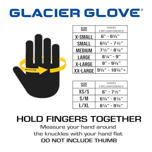 Glacier Glove Unisex Guide Water-Resistant Lightweight Breathable Flexible Adjustable Durable Genuine Leather Palm Hunting Shooting Fishing Safety Glove, Black, Large