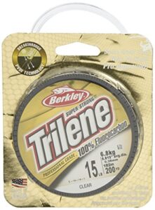 berkley trilene® 100% fluorocarbon, clear, 15lb | 6.8kg, 200yd | 182m fishing line, suitable for freshwater environments