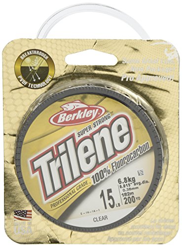 Berkley Trilene® 100% Fluorocarbon, Clear, 15lb | 6.8kg, 200yd | 182m Fishing Line, Suitable for Freshwater Environments