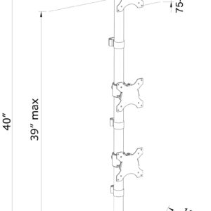 VIVO Triple Vertical LCD Monitor Height Adjustable Desk Mount Stand for 3 Screens up to 27 inches STAND-V003D