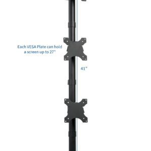 VIVO Triple Vertical LCD Monitor Height Adjustable Desk Mount Stand for 3 Screens up to 27 inches STAND-V003D