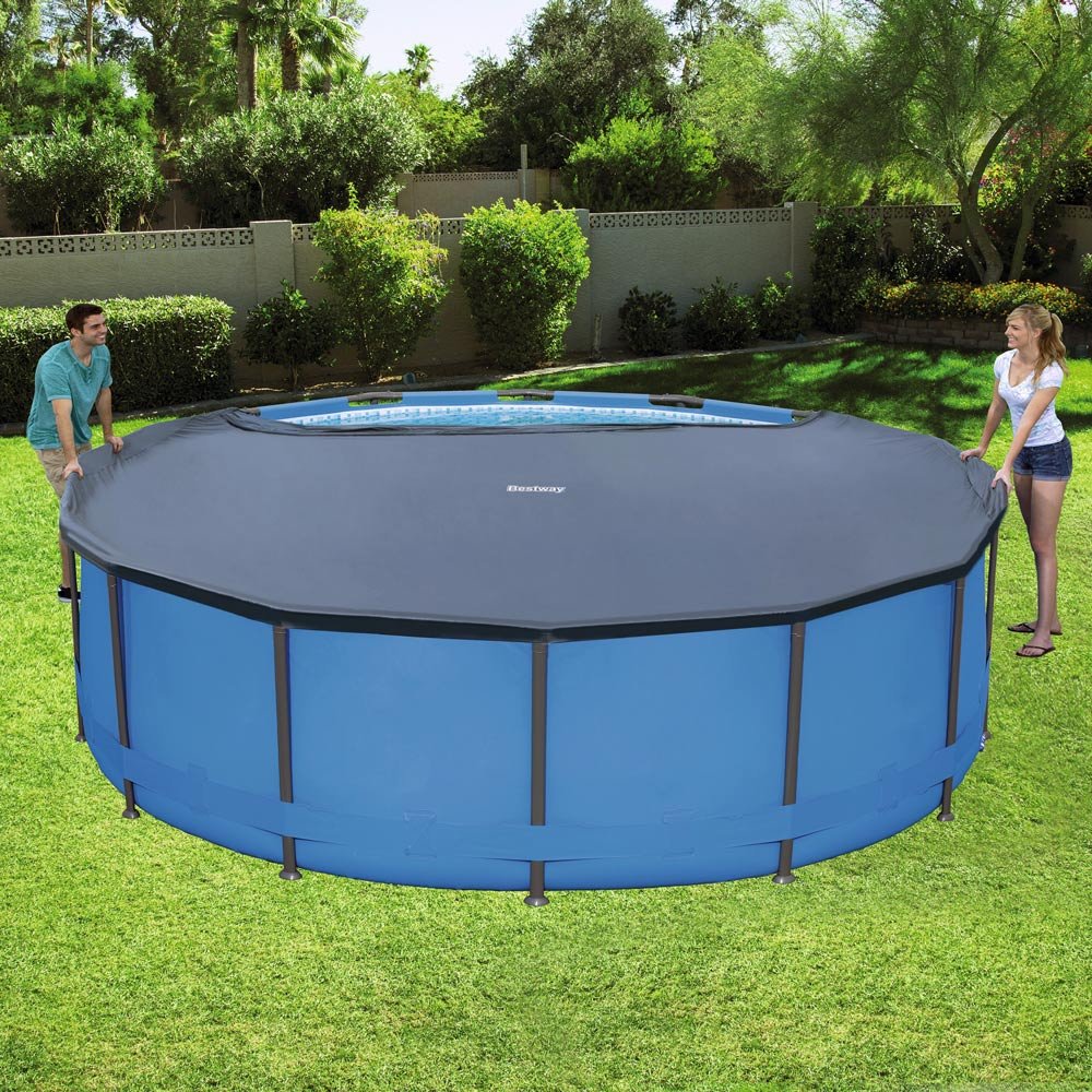 Bestway 15' Round Pool Cover, Black