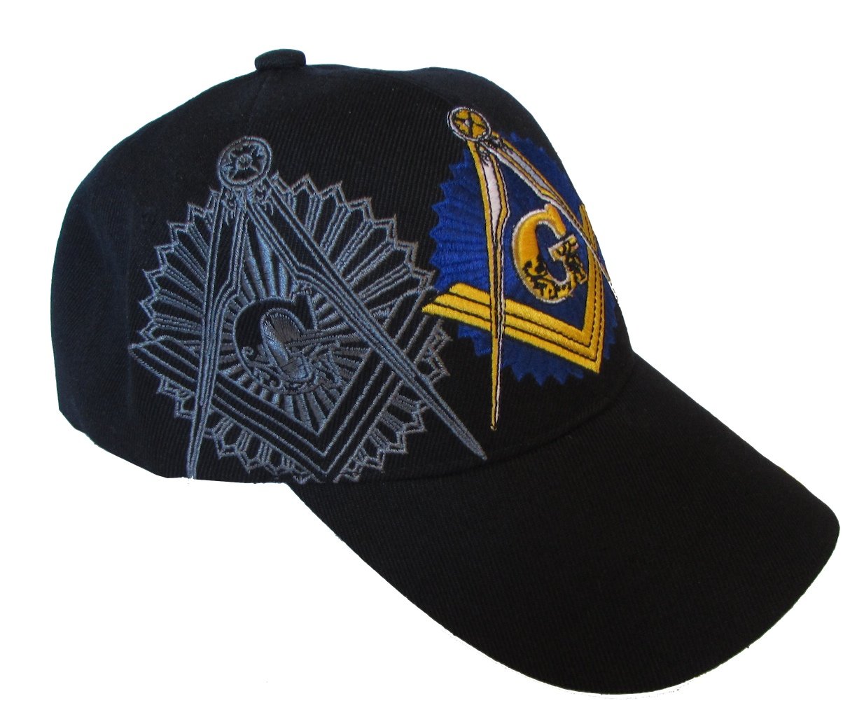 USA Headwear Freemason Embroidered Black Adjustable Hat Mason Masonic Lodge Baseball Cap (Black)