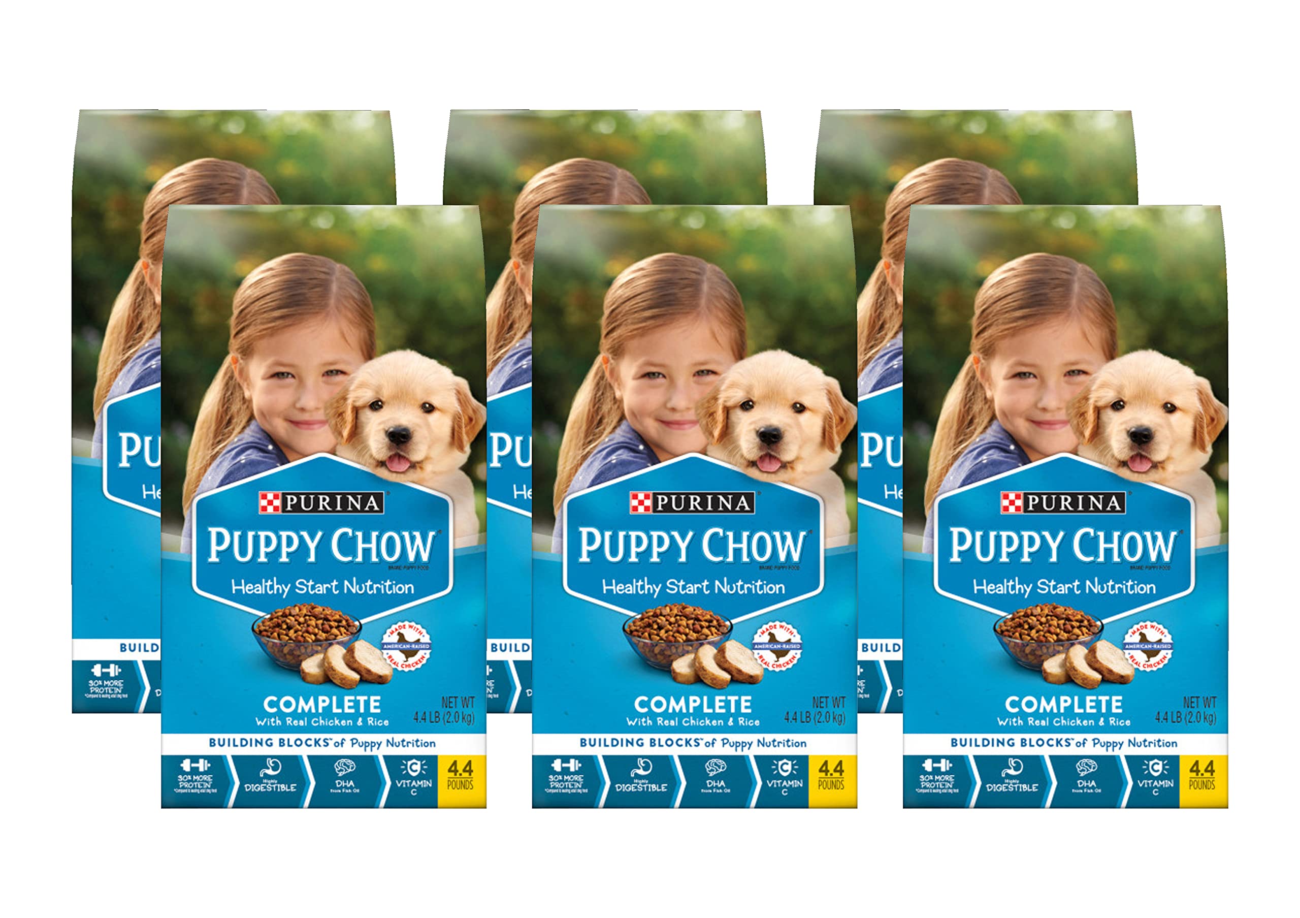 Purina Puppy Chow Complete Nutrition Formula Dry Dog Food 4.4 lbs (Pack of 6)