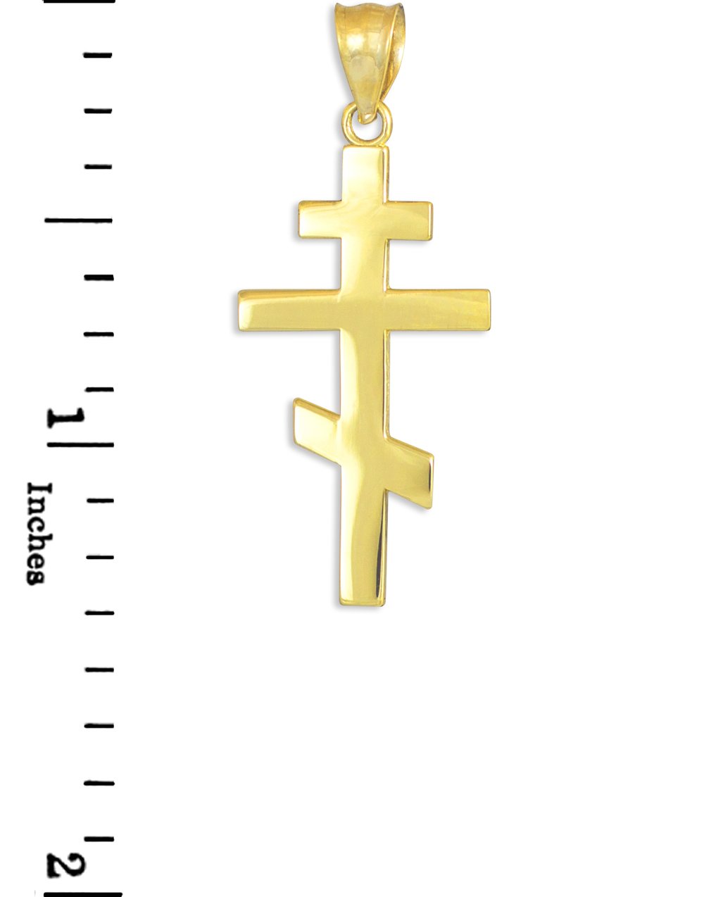 10k Yellow Gold Plain Russian Orthodox Cross Pendant