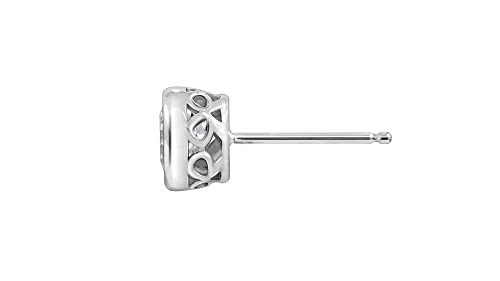 Amazon Essentials Platinum Plated Sterling Silver Bezel Stud Earrings set with Infinite Elements Cubic Zirconia (2 cttw) (previously Amazon Collection)