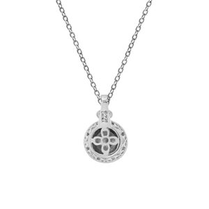 Amazon Essentials Platinum Plated Sterling Silver Antique Pendant Necklace set with Round Cut Infinite Elements Cubic Zirconia (2.8 cttw), (previously Amazon Collection)