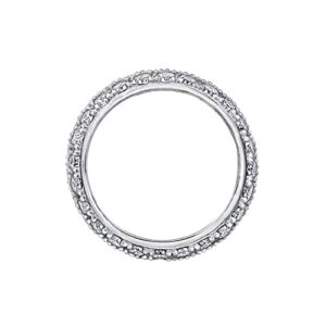 Amazon Collection Platinum-Plated Sterling Silver 3 Row Pave Ring set with Round Infinite Elements Cubic Zirconia (3.45 cttw), Size 8