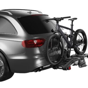 Thule EasyFold XT 2 Hitch Bike Rack - E-Bike Compatible - Fits 2" and 1, 1/4" receivers - Tool-Free Installation - Fully Foldable - Easy Trunk Access - Fully Locking - 130lb Load Capacity