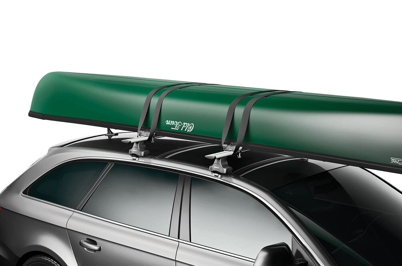 Thule Portage Canoe roof rack - Carries 1 canoe - Easy loading shape - Weather-resistant padding protects The canoe - includes durable load straps with anti-scratch cover