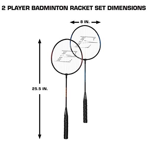 EastPoint Sports 2 Racket + Birdie Set, Black, 1-1-00351