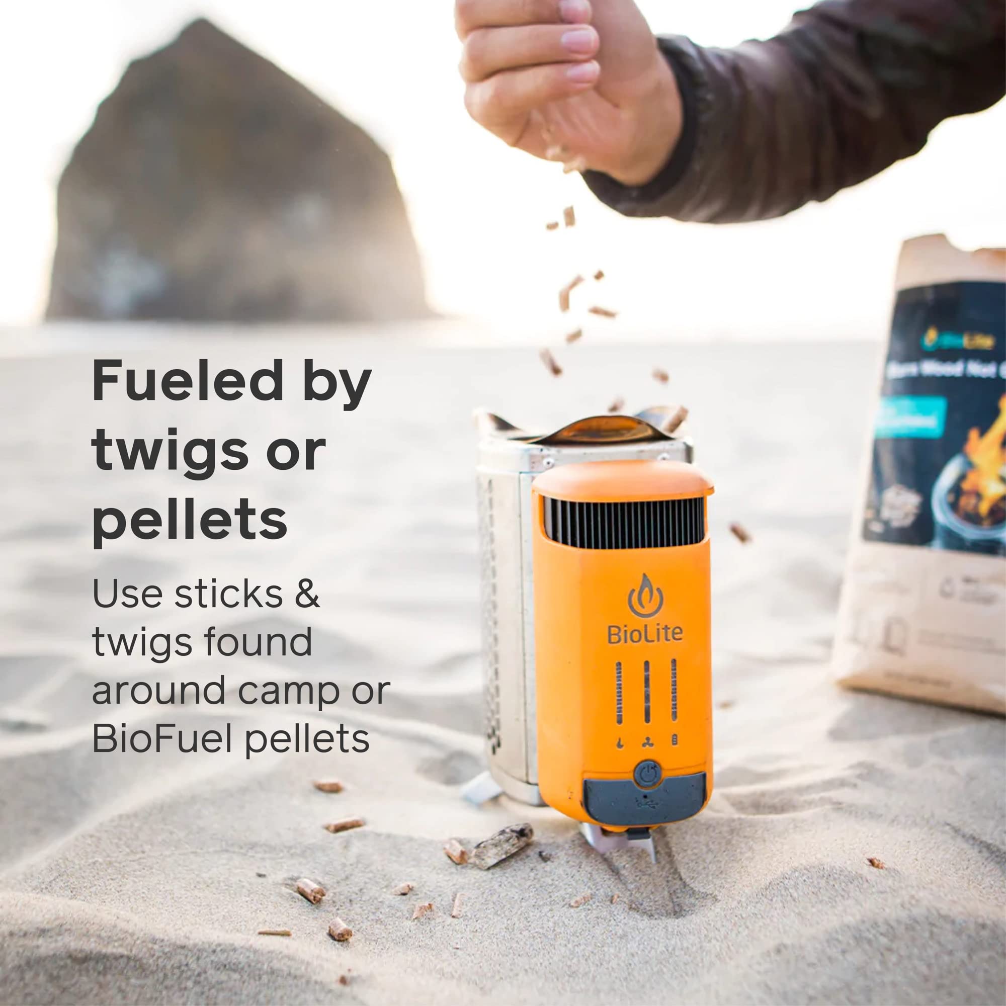 BioLite CampStove 2+ Wood Burning, Electricity Generating & USB Charging Camp Stove, Stove Only