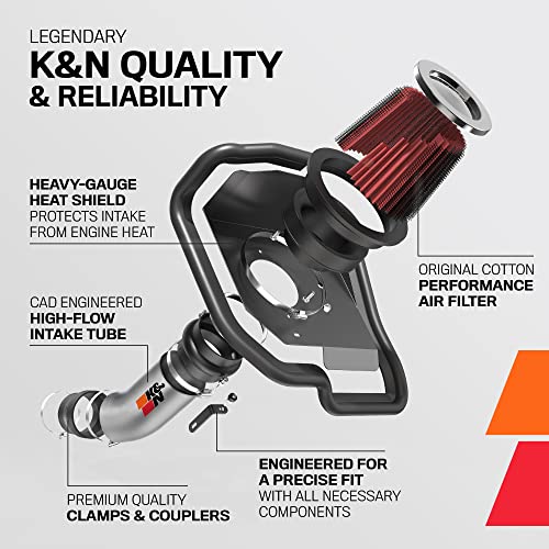 K&N Cold Air Intake Kit: Increase Acceleration & Engine Growl, Guaranteed to Increase Horsepower up to 7HP: Compatible with 2.5L, L4, 2013-2014 Ford Fusion, 69-3533TTK