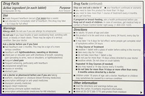 Equate Omeprazole 20 Milligram, Acid Reducer, Delayed Release, 42 Tablets