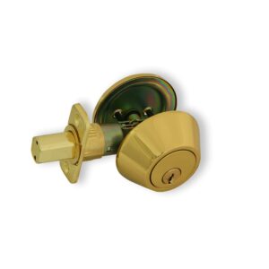 Honeywell Safes & Door Locks - Single Cylinder Front Door Deadbolt Lock Set - Anti-Bump Resistant Dead Bolt Lock for Exterior Doors with 2 Entry Keys - Polished Brass - 3 x 5 x 8.5 in - 8111009