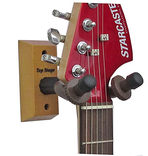 TopStage JX15-NAT Top Stage Home and Studio Guitar Keeper (Hanger) Stand Holder Rack w/Hardwood Base Wall Mount, JX-15