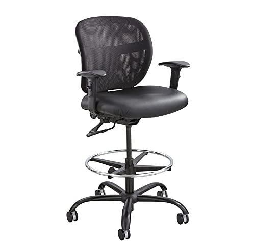 Safco Products Vue Heavy Duty Stool 3394BV, 24-7 Rated, 350 lbs Capacity, Ergonomic Mesh Back, 360° Swivel Seat, 5-Star Base