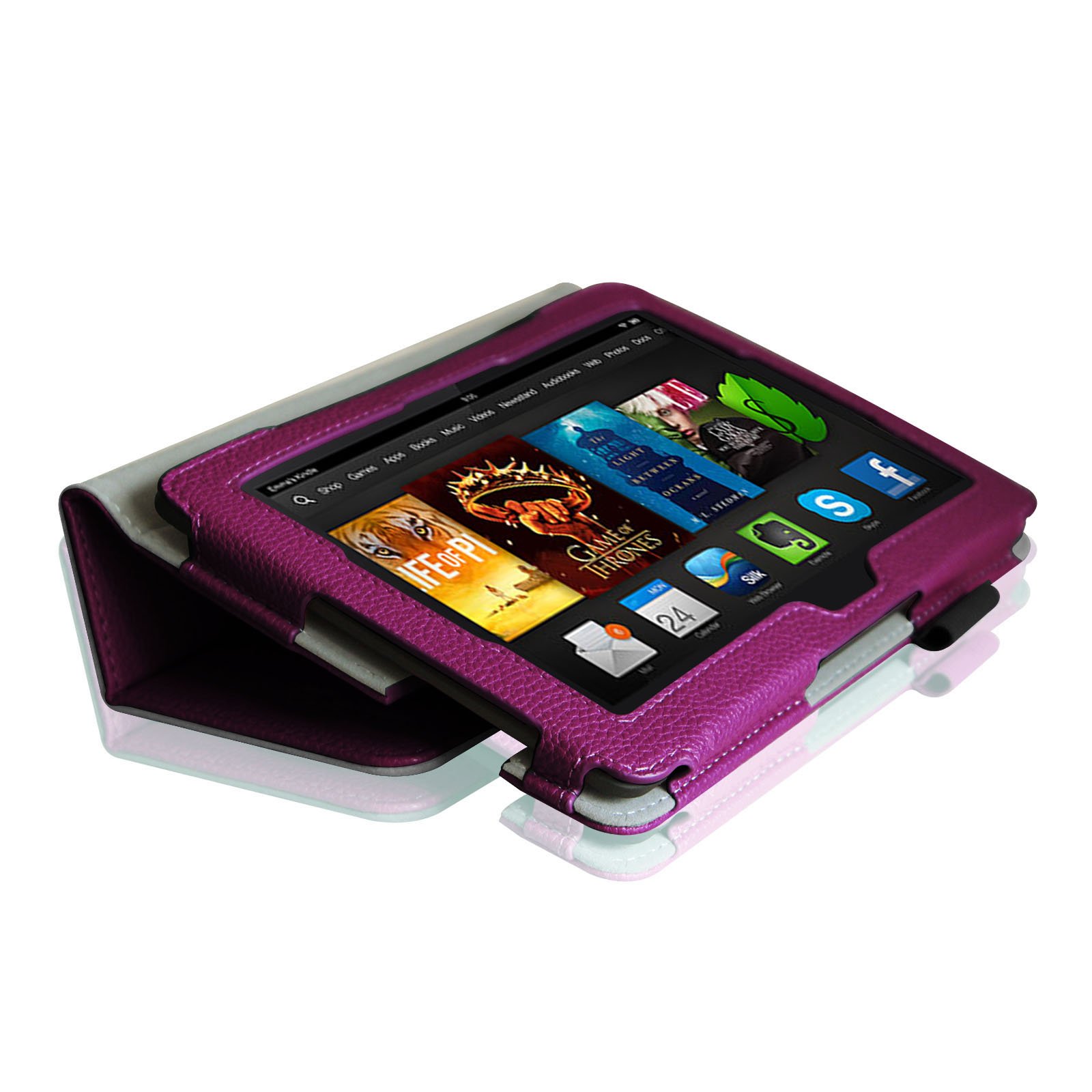 Fintie Folio Case for Fire HDX 7 - Slim Fit Leather Standing Protective Cover with Auto Sleep/Wake (will only fit Kindle Fire HDX 7" 2013), Purple