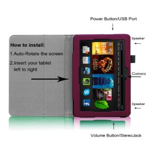 Fintie Folio Case for Fire HDX 7 - Slim Fit Leather Standing Protective Cover with Auto Sleep/Wake (will only fit Kindle Fire HDX 7" 2013), Purple