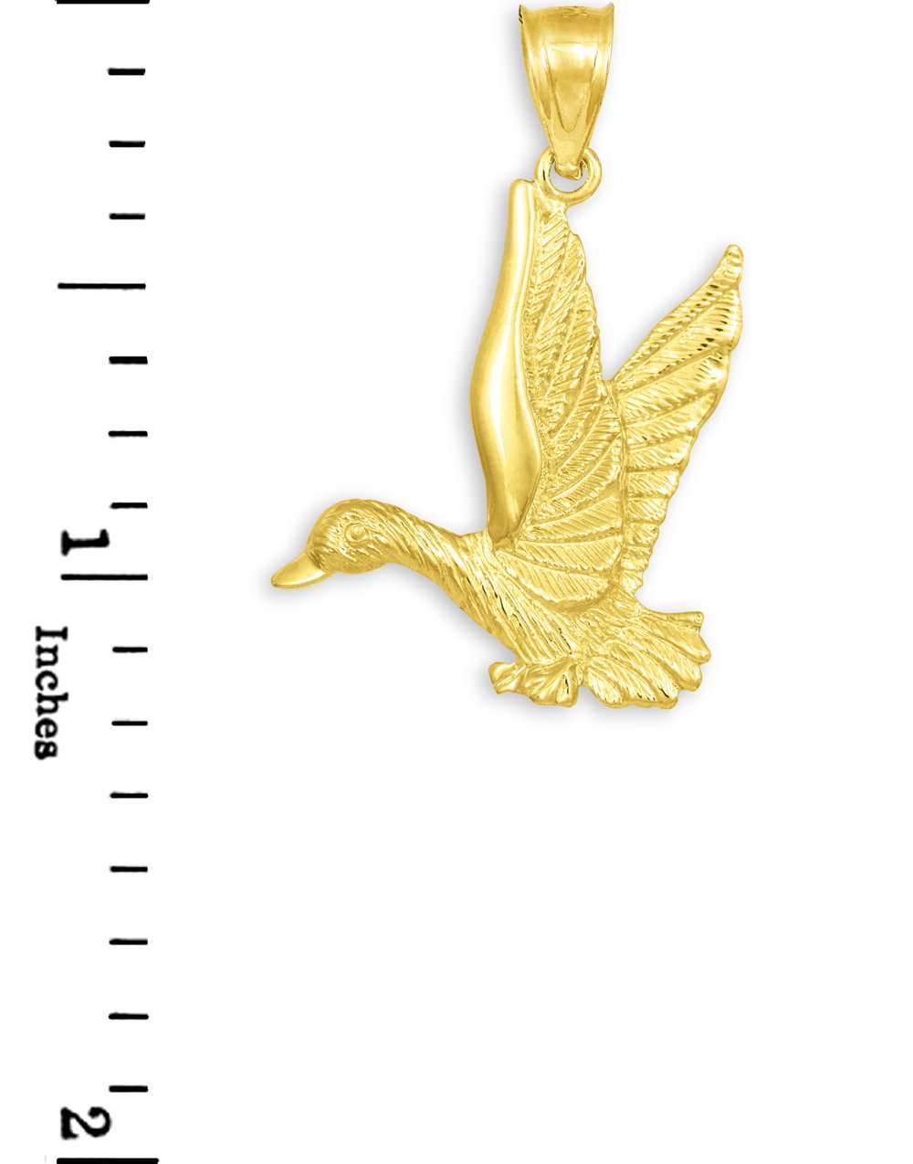 10k Gold Flying Duck Pendant