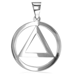 medium aa sobriety charm in sterling silver